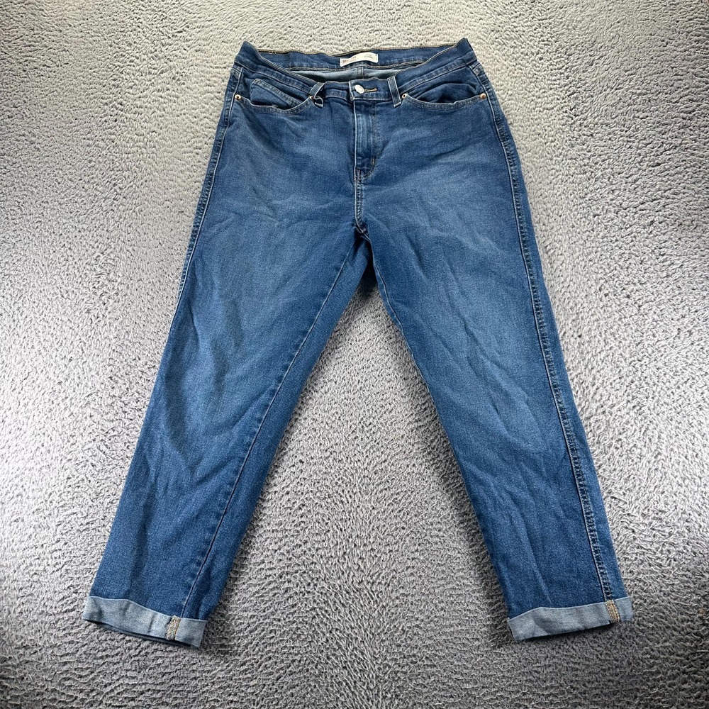 Signature by Levi Strauss Jeans Women 10 Blue Denim Boyfriend Stretch Workwear